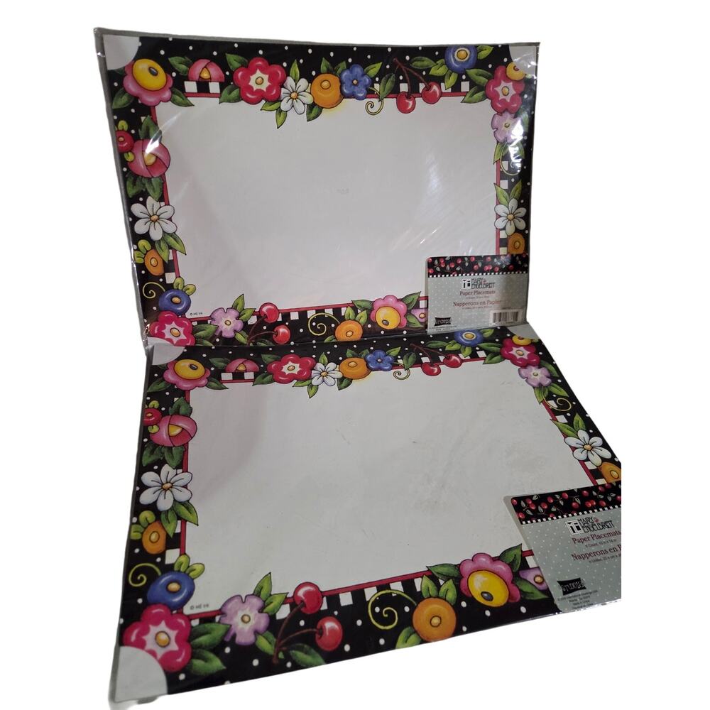 NEW Set 12 Mary Engelbreit Paper Placemats Floral 10 x 14 Spring